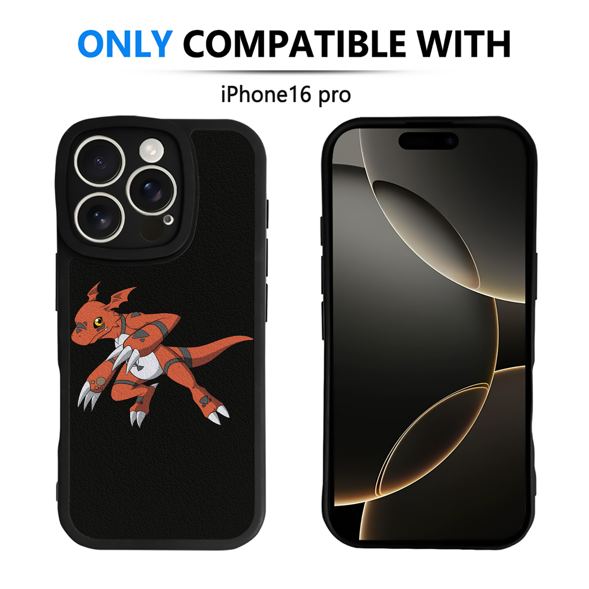 （画像用） Digimon デジタルモンスター/デジモン 【iPhone 16シリーズ対応】シリコンスマホケース（レザー調） 材質：シリコン
